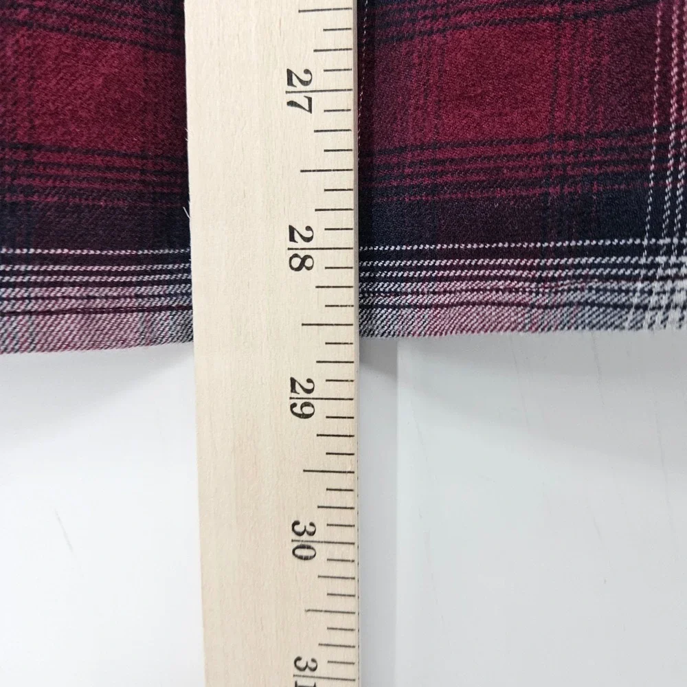 Fish Hippie Flannel Shirt Mens Medium Red Blue Plaid Long Sleeve Casual‎